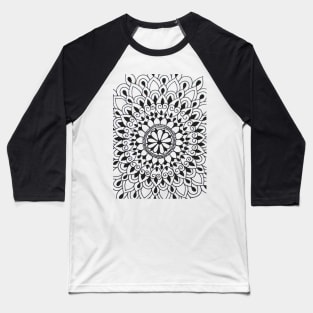 Black Dot Mini Mandala #2 Baseball T-Shirt
